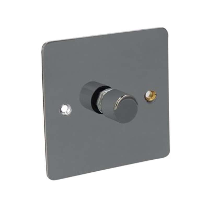Flat Plate 400W 1 Gang 2 Way Dimmer Switch *Black Nickel ** - Click Image to Close